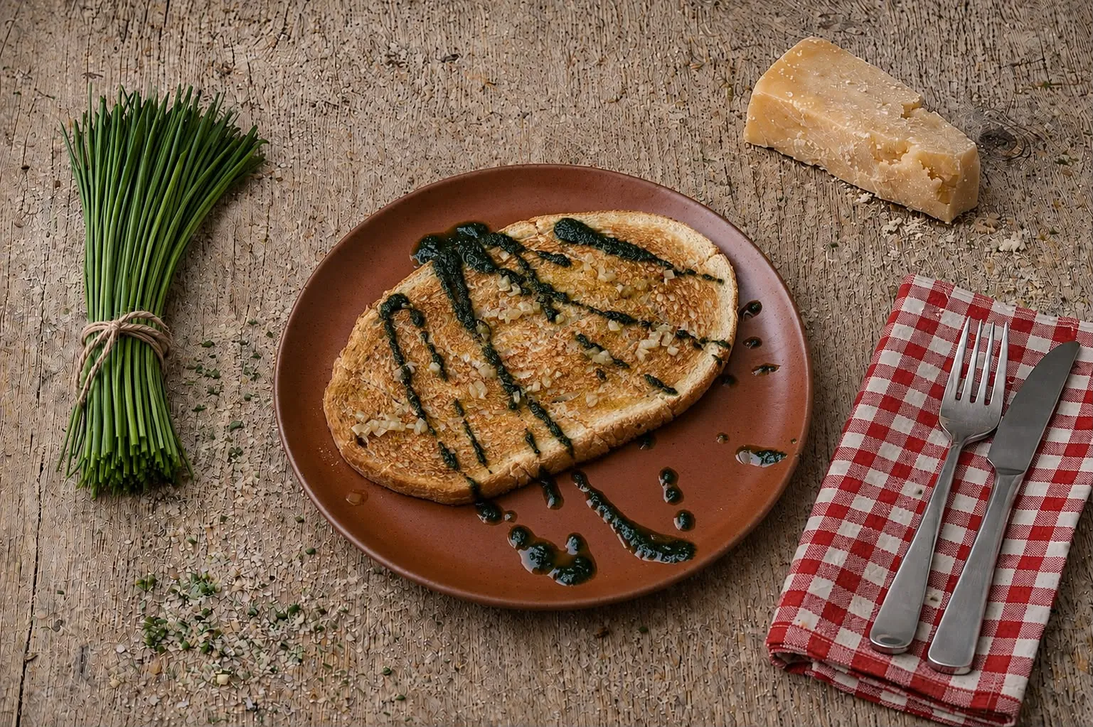 Bruschetta mit Knoblauch & Basilikumcreme