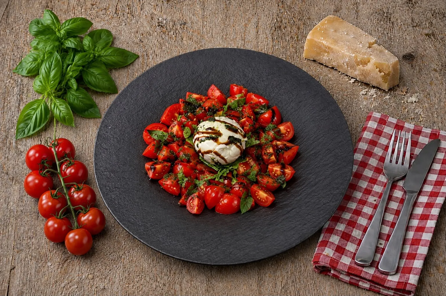 Buffalo mozzarella with fresh tomatoes